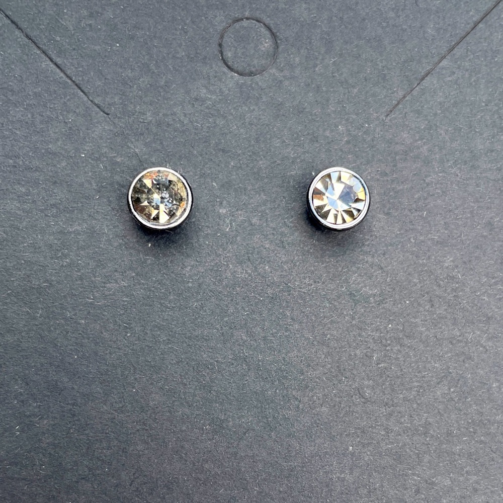 Rhinestone Silver Gray Stud Earrings by torrid minimalist simple elegant New